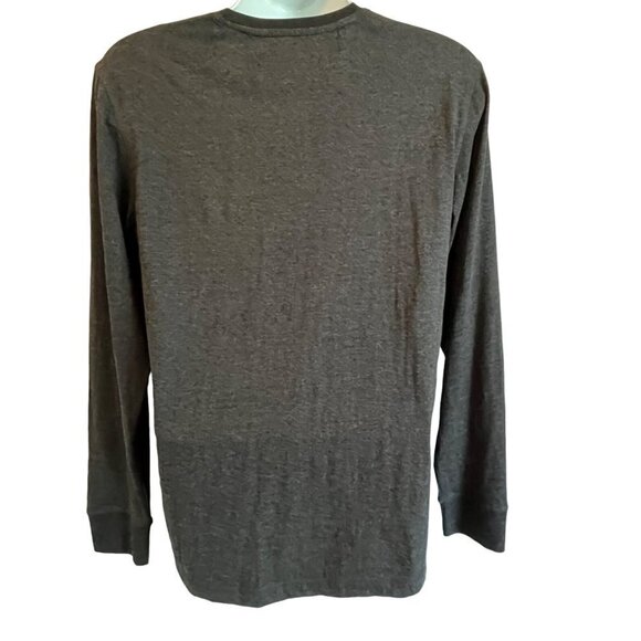 Chaps Charcoal Gray Long Sleeve Jersey Henley Shirt Men's Medium - Picture 5 of 8